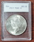 c 1923 Peace Dollar Old BLANCHARD SLAB 64 BU UNC Uncirculated Dot Matrix Label