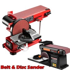 650/370W Electric Belt+Disc Sander Linisher Bench Large Table Wood Metal Sand UK