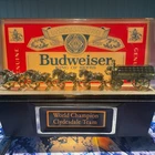 Vintage Budweiser King of Beer Clydesdale Horses Cash Register Clock Light Sign