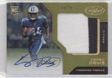 2017 Certified Freshman Fabric Signatures Mirror Gold 4/25 Corey Davis Auto ht1