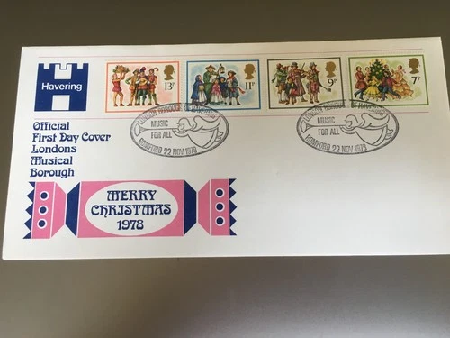 GB STAMPS RARE FIRST DAY COVER 1978 CHRISTMAS HAVERING