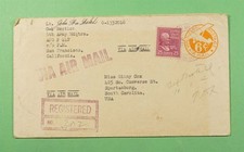 DR WHO 1945 APO 442 REGISTERED AIRMAIL +LETTER PHILIPPINES CURRENCY R71194