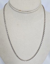 925 Sterling Silver 20" Rope Chain Necklace ITALY