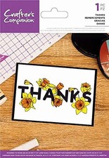 New Crafter's Companion Floral Word Stamp "Thanks"