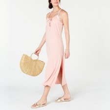 Miken Lace-Up Swimsuit Cover-Up Dress Women's Size Medium Pink NEW