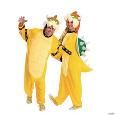 Adults Super Mario Bros. Bowser Hooded Jumpsuit Costume