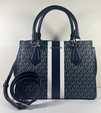Michael Kors Marilyn MK Signature Navy multi Medium Satchel Shoulder