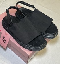 NIB Girls Sincerely Jules Tina Black Sling Back Sandals Sparkle Sole Size 1