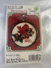 NEW 1987 New Berlin Red Bird 30166 Christmas Ornament Embroidery Kit Vintg 12212