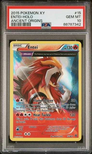 *POP 57* POKEMON 2015 ENTEI HOLO XY ANCIENT ORIGINS #15 PSA 10