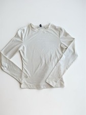Top Trendyol Blanco Manga Larga Cuello Redondo Calce Ajustado