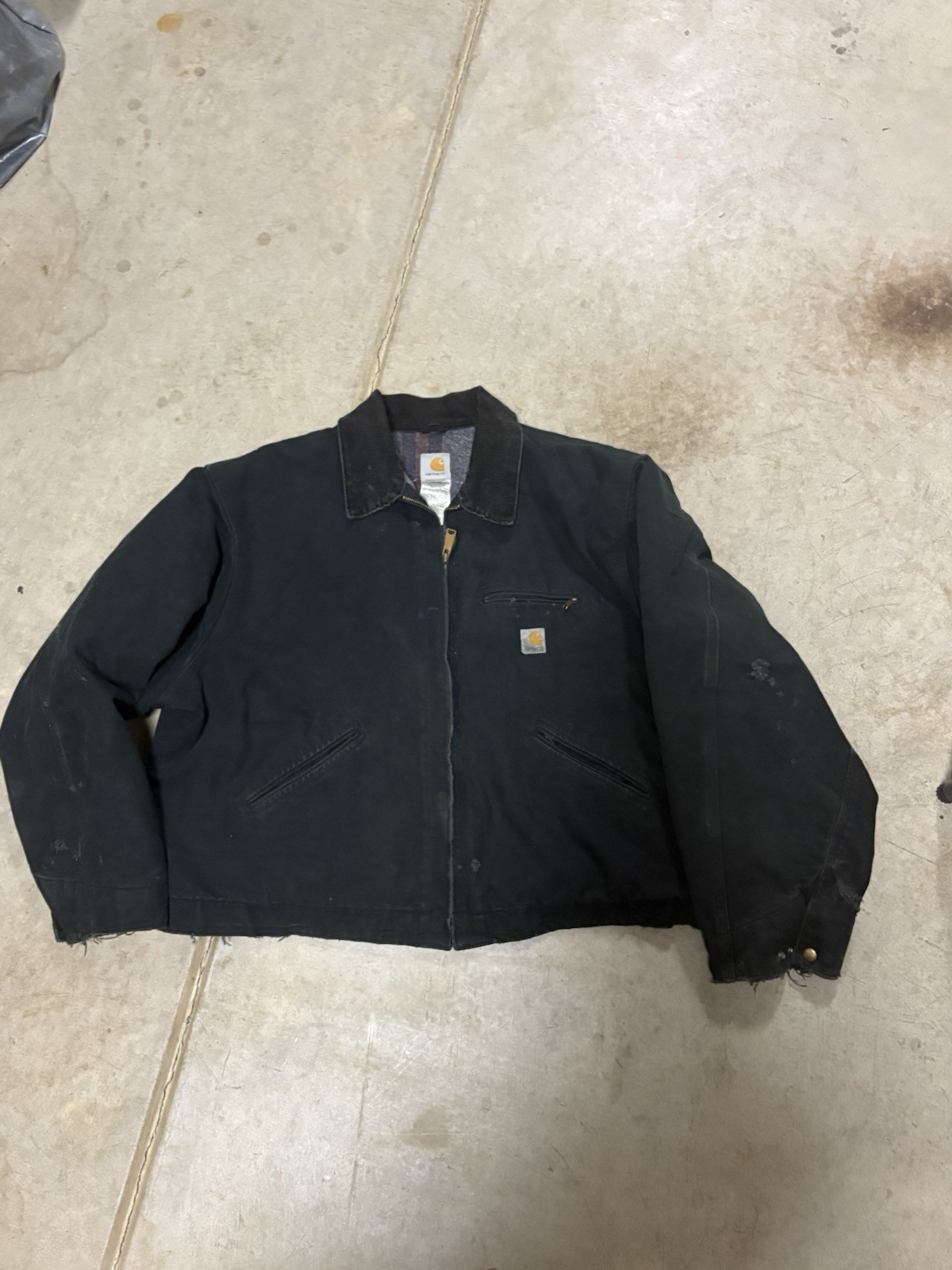Carhartt J001 Detroit Jacket Black XL USA Made Slightly Distressed Fading