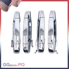 4x Chrome Door Handles Leftright For Gmc Chevy Tahoe Yukon Sierra 2007-2013