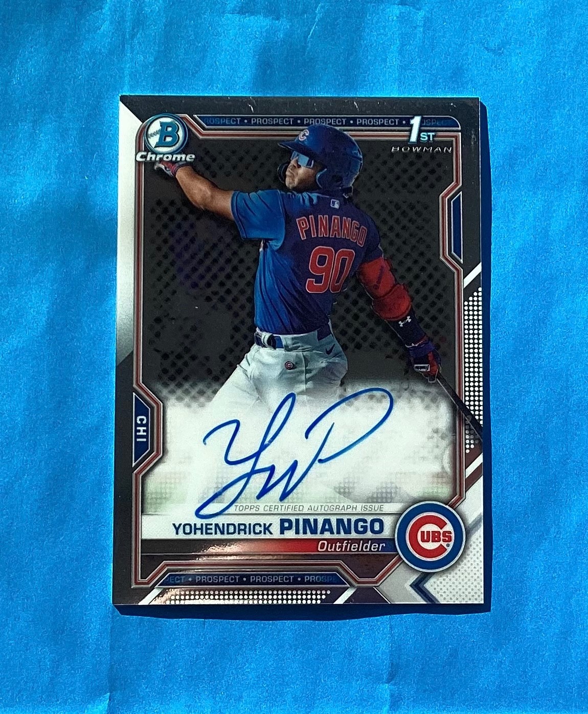 Yohendrick Pinango 2021 Rc Auto Bowman Chrome 1st Rookie Autograph Cubs ⚾️🐻