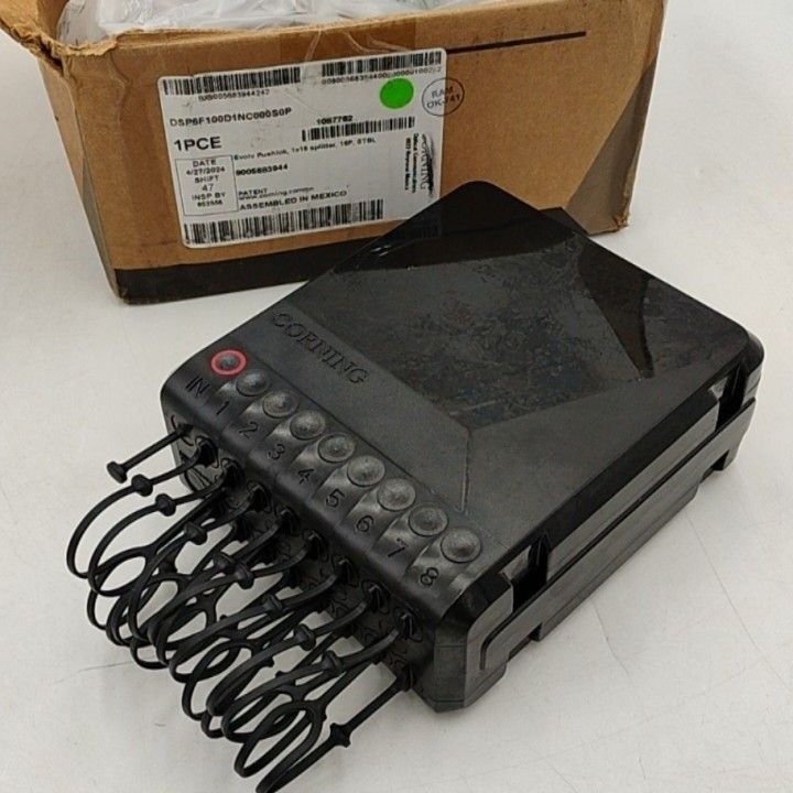 Corning Evolv Pushlok 1x16 Splitter 16P Black Terminal DSP6F100D1NC000S0P New