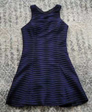 Guess Black and Purple Skater Patterned Mini Dress Size 6