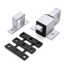 2 Packs Self-Closing Gate Latches, Silver Spring Door Lock, Aluminum Alloy Se...