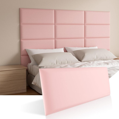 Self-Adhesive 3D Upholstered Headboard Wall Panels for Twin Bed - 6 Pieces