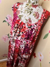 Pretty Floral Print Bright Colorful Summer dress by Signature Ella Plus size 18