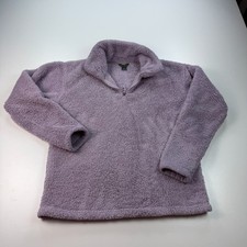 Eddie Bauer 1/4 Zip Pullover Fleece Sweater Women Small Purple Stretch Comfort