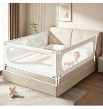 3 Piece Toddler Bed Rail Guard Full Size 74.8  x 74.8  x 54  Mesh Safety