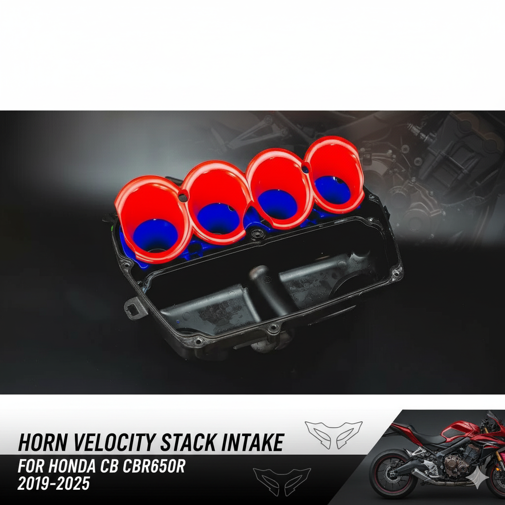 HONDA CB CBR650R 2019-25 HORN VELOCITY STACK INTAKE AIR FLOW FUNNEL ...