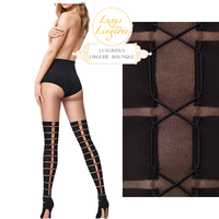 Grace Tights By Wolford M Medium Black Schwarz Strumpfhose Mit SchnüRung