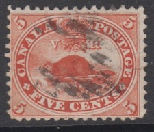 Canada Scott #15   5 cent Beaver vermillion  