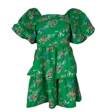 Cat & Jack Dress Girls Youth XL Above Knee Off Shoulder Short Sleeve Floral