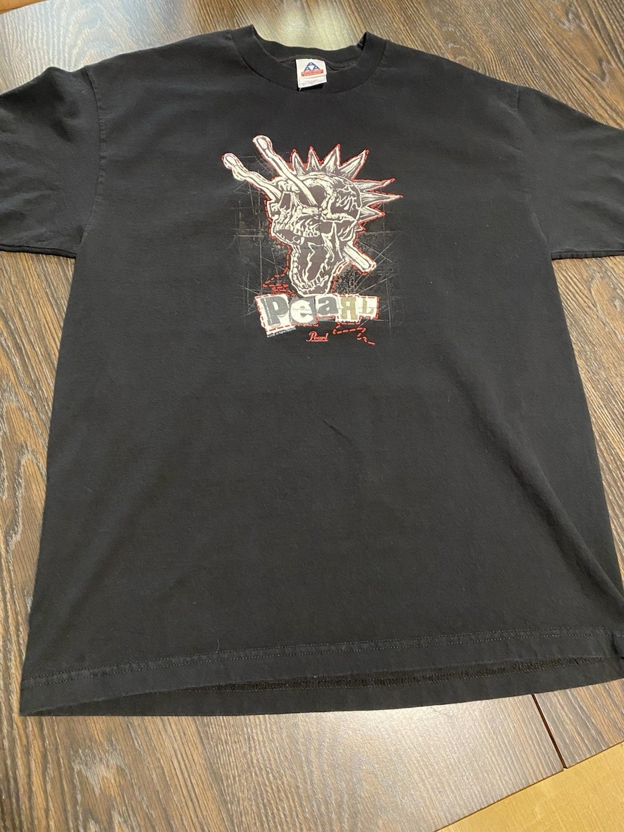 Pearl Drums Skull With A Mohawk Shirt Large, Y2K | eBay