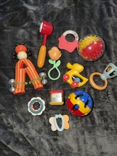 Vintage Lot Of 11 Baby Rattles