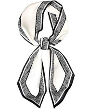 Silk Neck Scarf Printed Scarves Head Women'S Fashion Black Diamond Edge