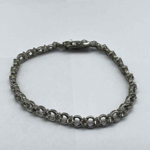 Sterling Silver 925 CZ Cubic Zirconia Tennis Bracelet Round Link 7.375" 15.4g