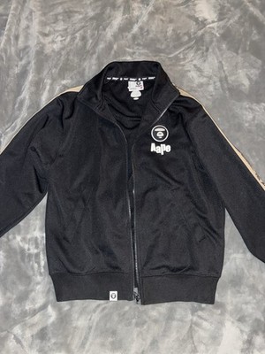 Aape by A Bathing Ape Black Full Zip Track Jacket Men's S Logo Polyester