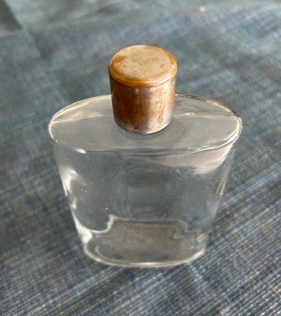 Vintage Clear Glass Pocket Hip Flask  Original Cap 6" Tall Free Shipping