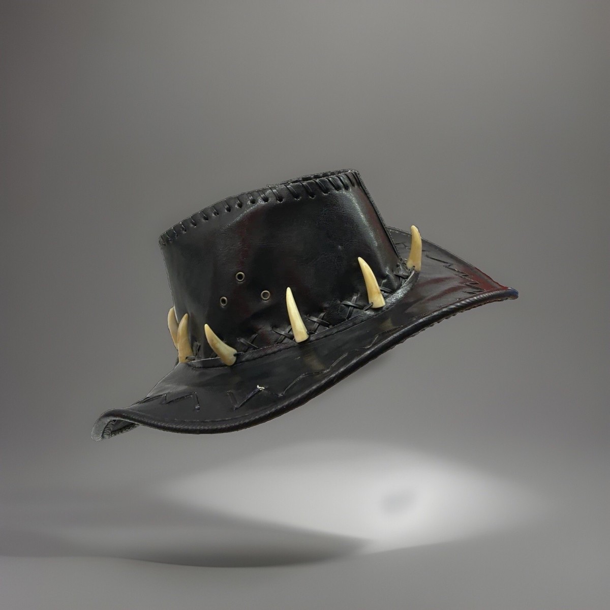 Crocodile Dundee Black Vegan Leather Hat Aussie Outback Unisex