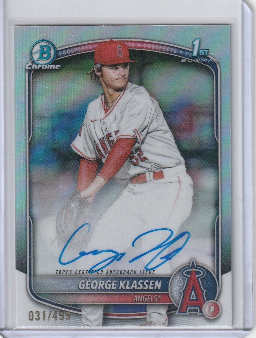 George Klassen 2025 Bowman #CPA-GK Refractor Chrome Auto 1st RC 31/499