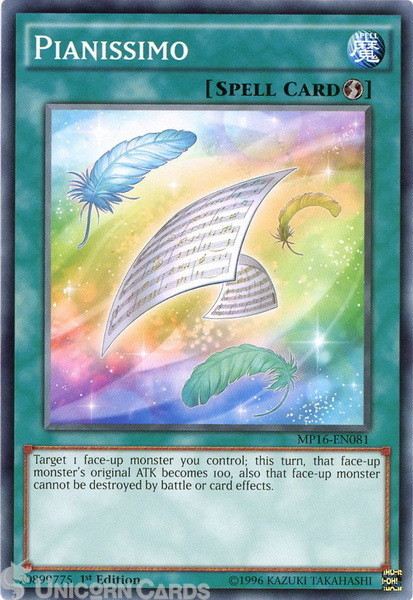 MP16-EN081 Pianissimo Common 1st Edition Mint YuGiOh Card