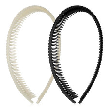 2 Pcs Headbands with Teeth for Women Non Slip, Plastic Comb Headband with Teeth,