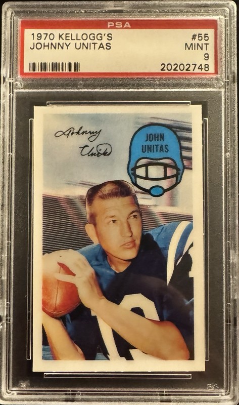 1970 Kellogg’s Johnny Unitas #55 PSA 9