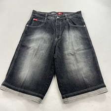 Vintage Y2K Southpole Shorts Gray Denim Wide Baggy Men's Size 34 Skater Rave