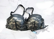 *NWT* Adore Me Black Lace Underwire Bra Size 38B Sexy Lingerie Push Up Bra