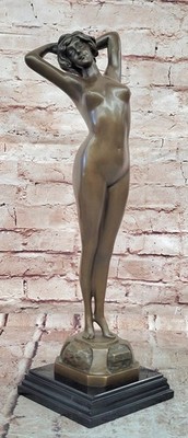 Bronze Skulptur  Le Reveil  Nackte Frau Gestreckt Signiert Phillipe, Statue