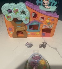 Littlest Pet Shop Orange Club Playset 2007 Tree House LPS Hasbro With 4 Pets