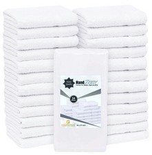 24 Pcs White 16x27 Inch Cotton Blend Economy Hand Towels Salon Gym Hotel Absorbe