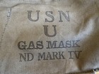 WW2 US Navy Gas Mask Canvas Bag USN ND MARK IV Shoulder Gray Pouch MSA Vtg — photo 9