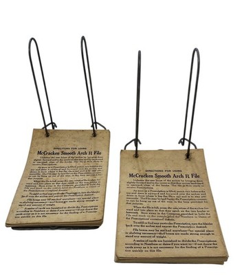 Pair Of Vintage McCracken Smooth Arch Prescription Pharmacy Drug Store Files