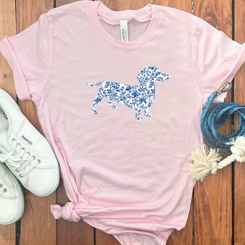 TOILE CHINOISERIE DACHSHUND T-SHIRT - Picture 28 of 36