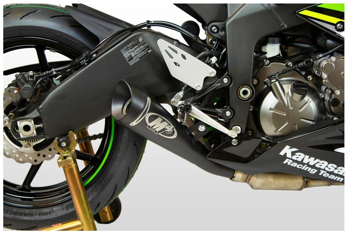 M4 スリップオンマフラー ZX-6R IN STOCK - M4 GP Series Black Slip-On 2009-2024 Kawasaki ZX6R ZX
