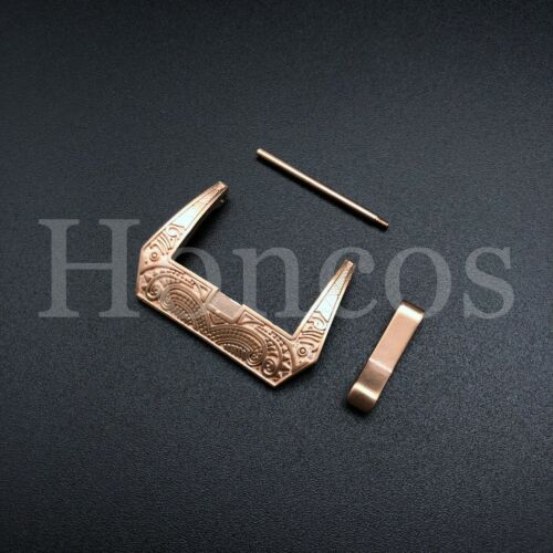 22MM ENGRAVED BUCKLE FITS FOR PANERAI SIVER HEAVY DUTY SCREW IN ROSE GOLD - Picture 2 of 4